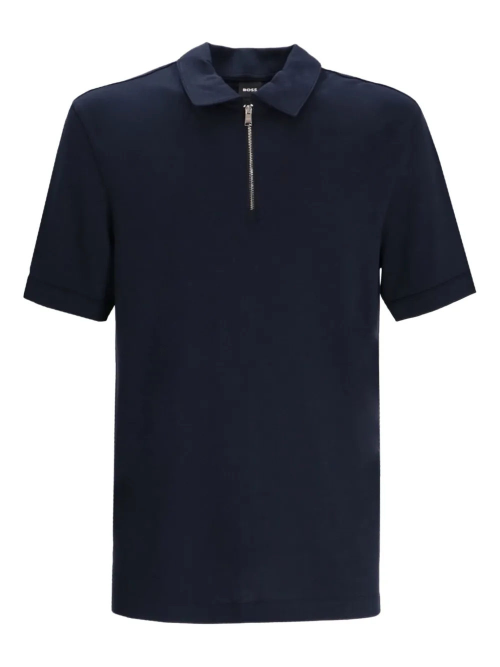 BOSS Poloshirt met hals met rits Blauw