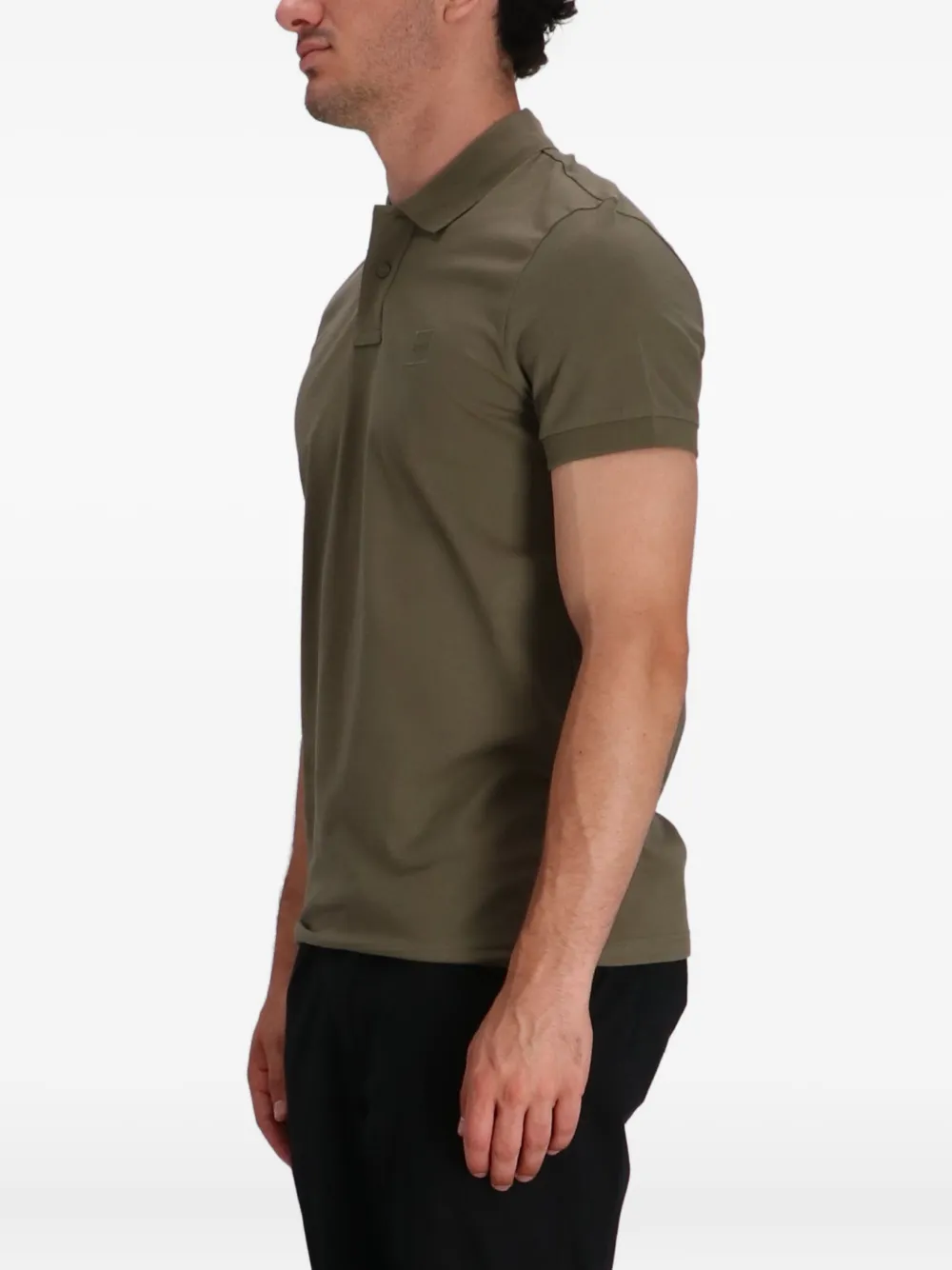BOSS Poloshirt met logoplakkaat Groen