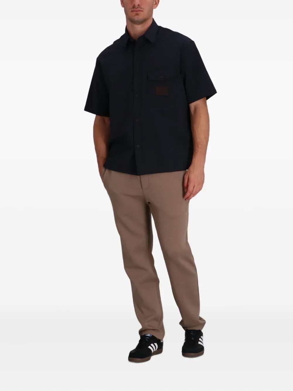Emporio Armani patch-pocket short-sleeve shirt - Zwart