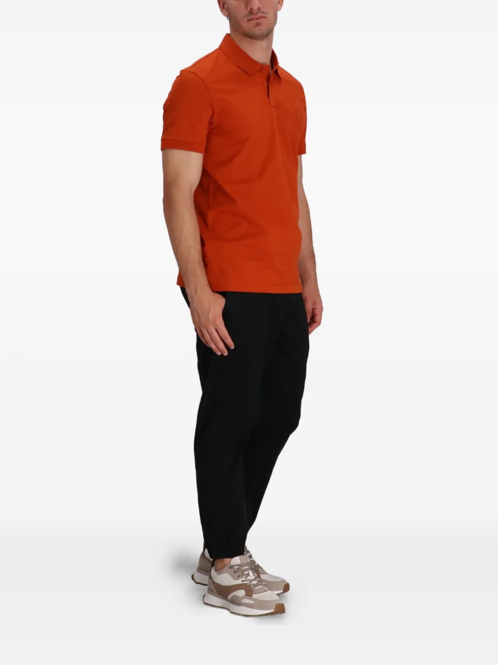 BOSS Poloshirt met korte mouwen en logo - Oranje