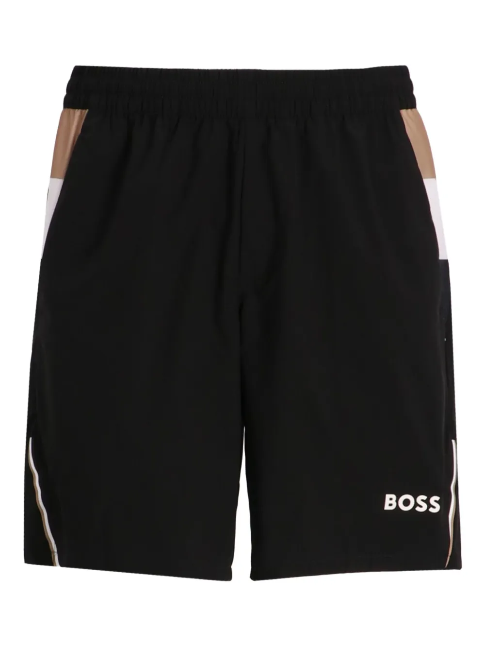 BOSS Shorts met elastische taille en vlakken Zwart