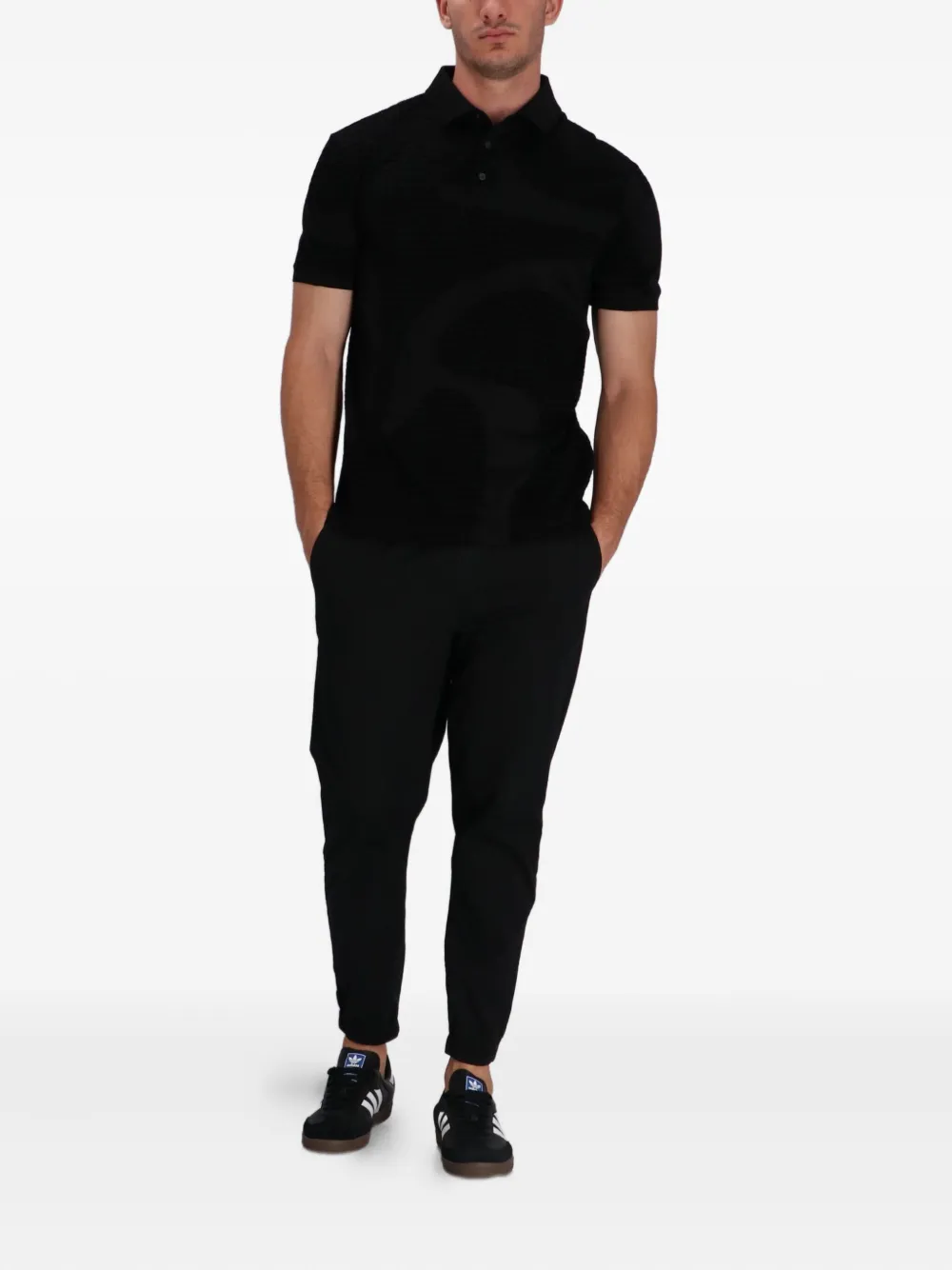 Emporio Armani buttoned polo shirt - Zwart