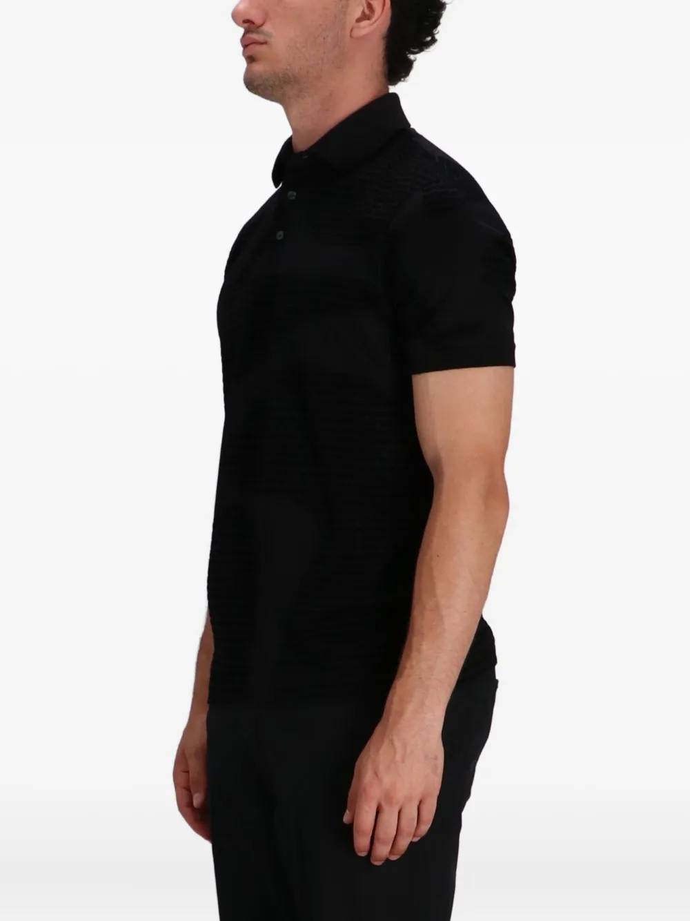 Emporio Armani Poloshirt met knopen Zwart