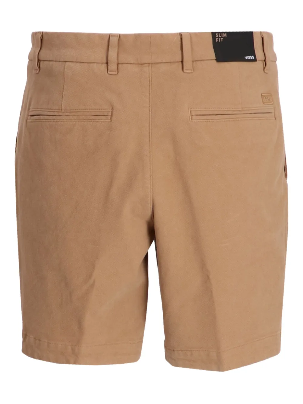BOSS Katoenen shorts met platte voorkant Bruin