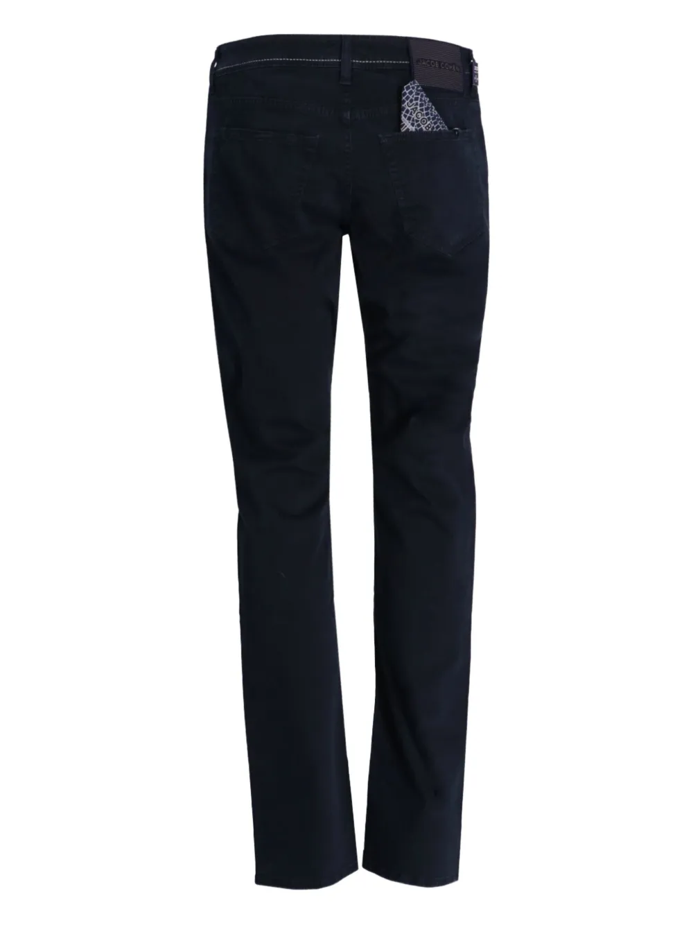 Jacob Cohen Contrast-stitching Cotton Trousers In Black