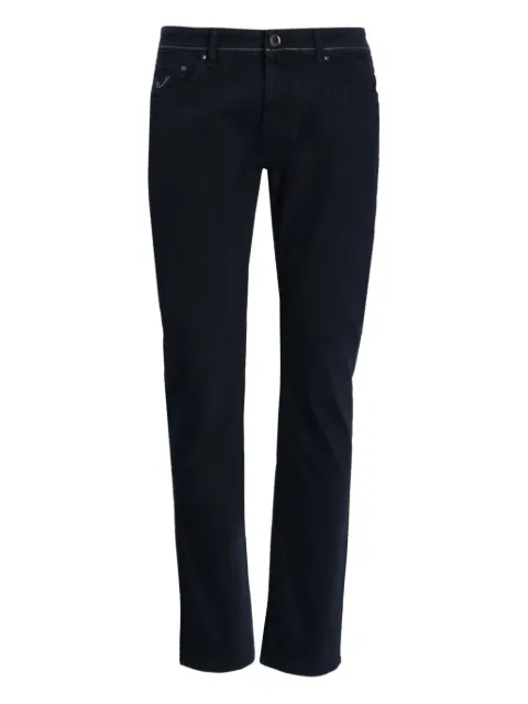 Jacob Cohën contrast-stitching cotton trousers