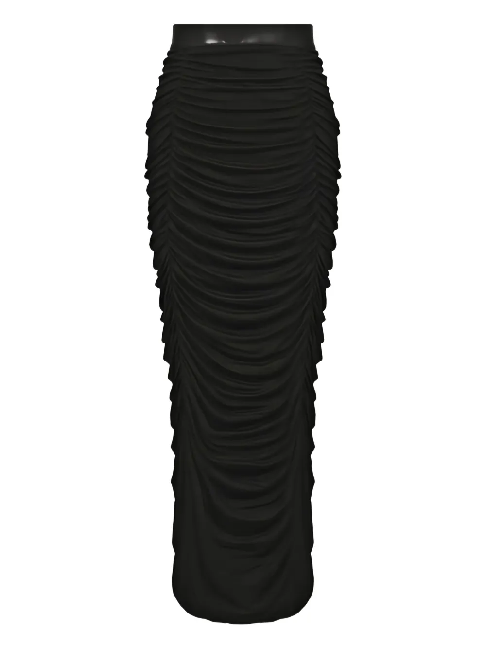 Isabel Benenato Ruched Midi Skirt In Black