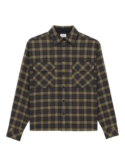 Saint Laurent camisa de lana manga larga con motivo de cuadros