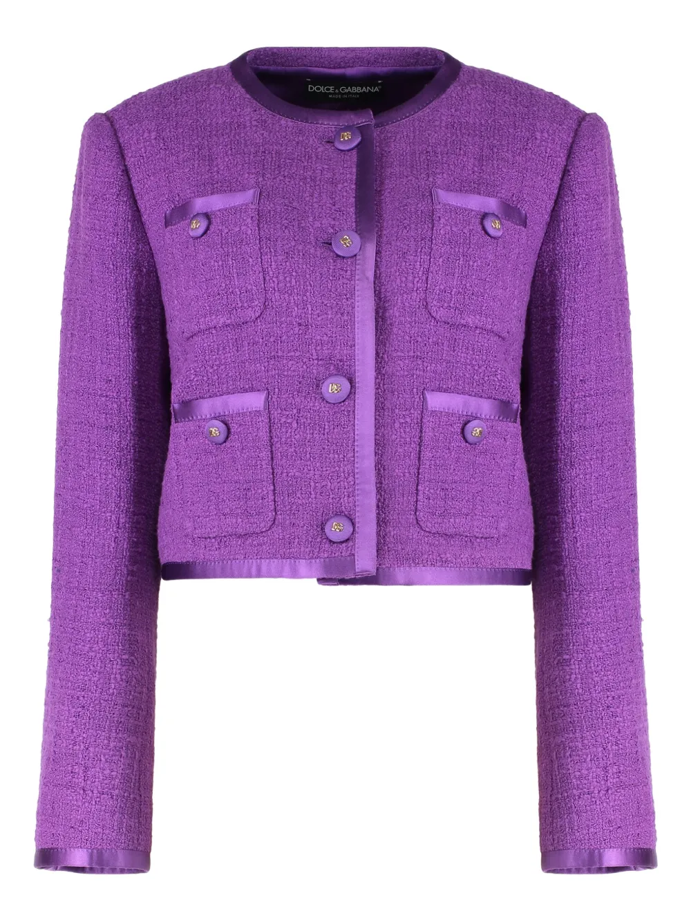 Dolce & Gabbana tweed four-pocket jacket Paars