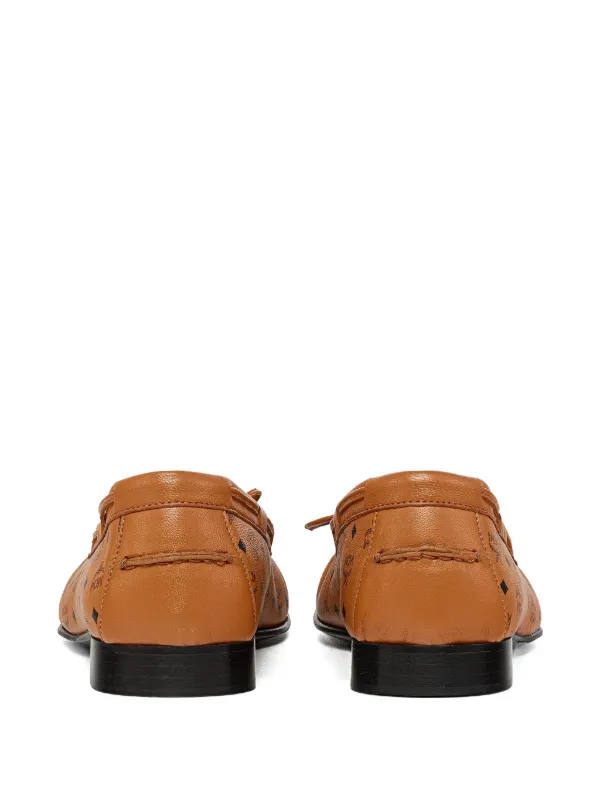 MCM Monogram Leather Loafers | Brown | FARFETCH JO display picture 1