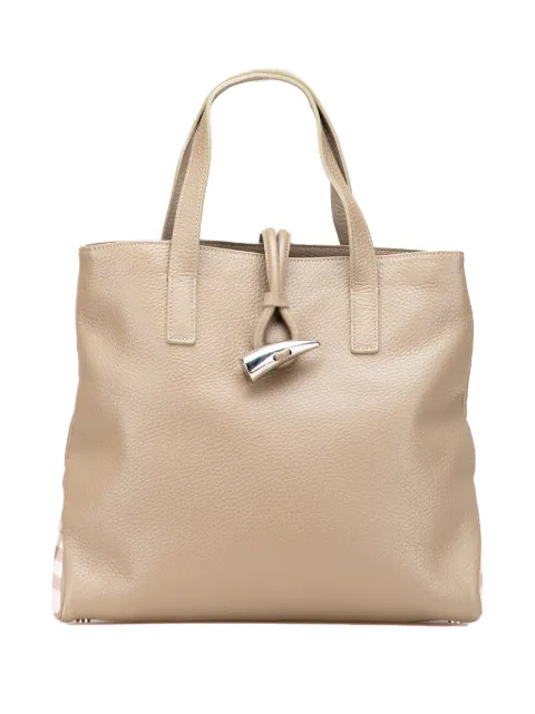 Burberry Pre-Owned 2000-2017 House Check Trimmed Grainy Calfskin Horn Toggle tote bag