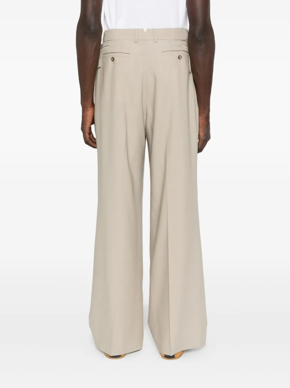 AMI Paris pleated wide-leg trousers Beige