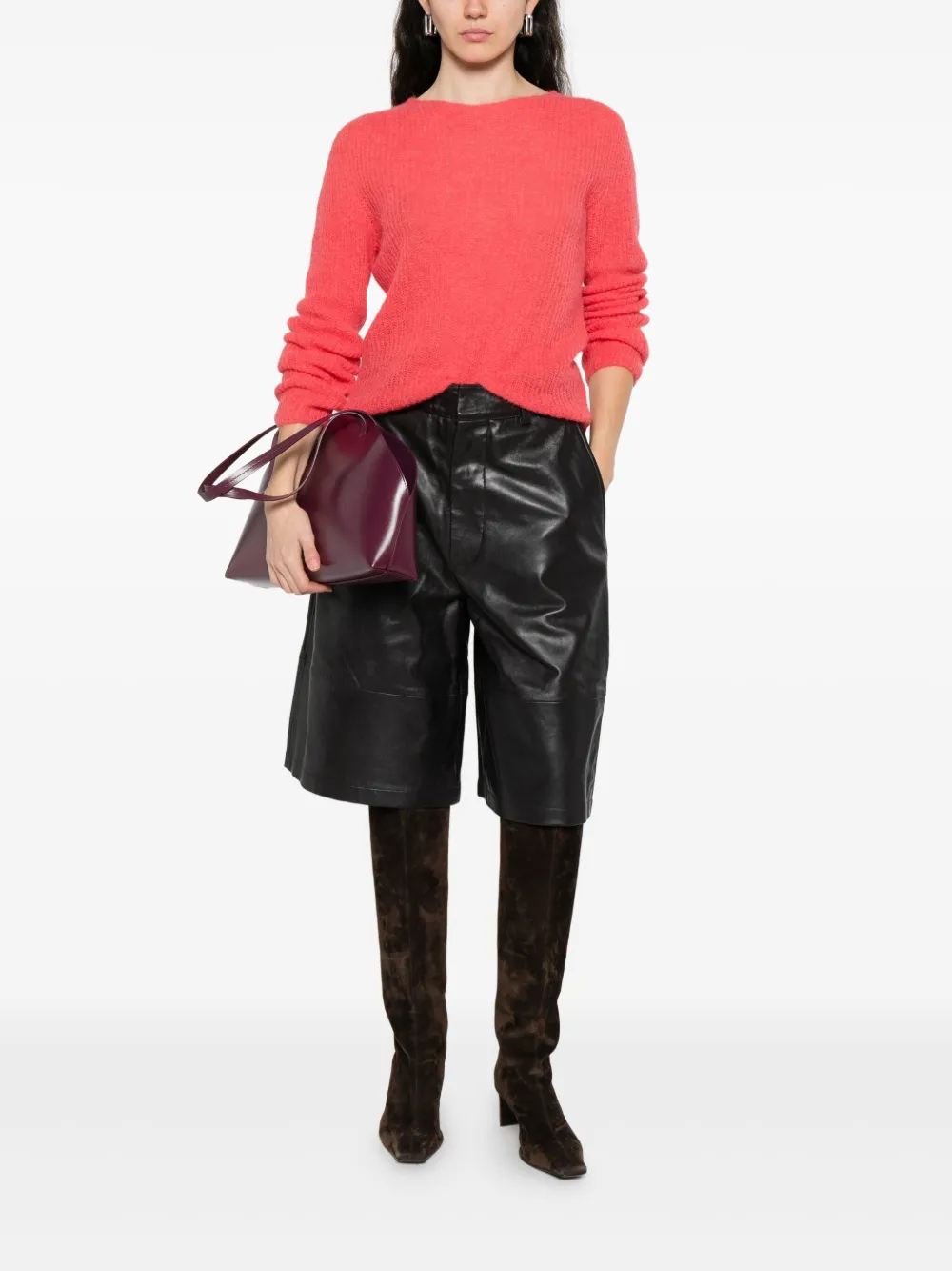 Emporio Armani Round-neck Sweater In Red