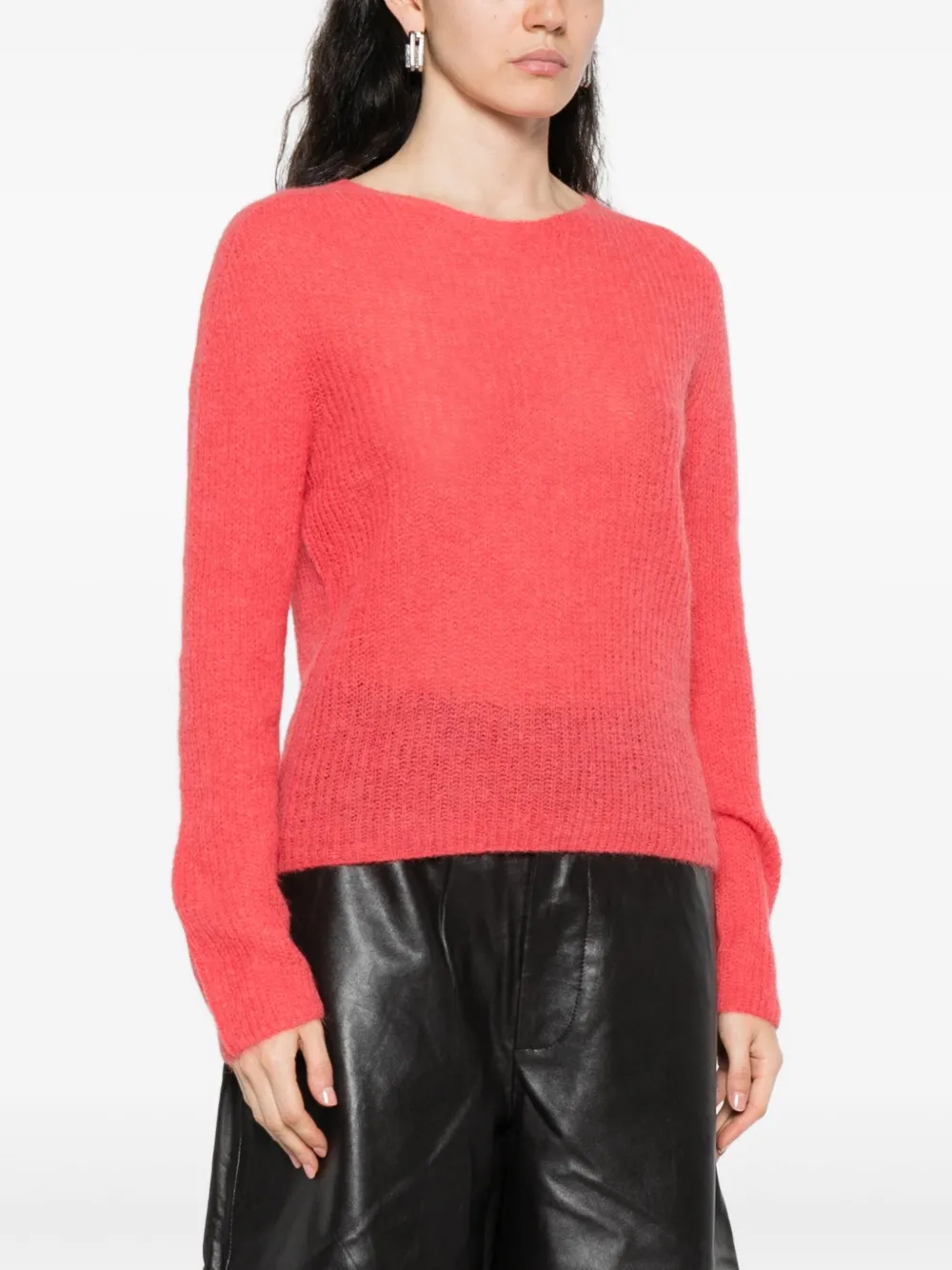 Emporio Armani Round-neck Sweater In Red