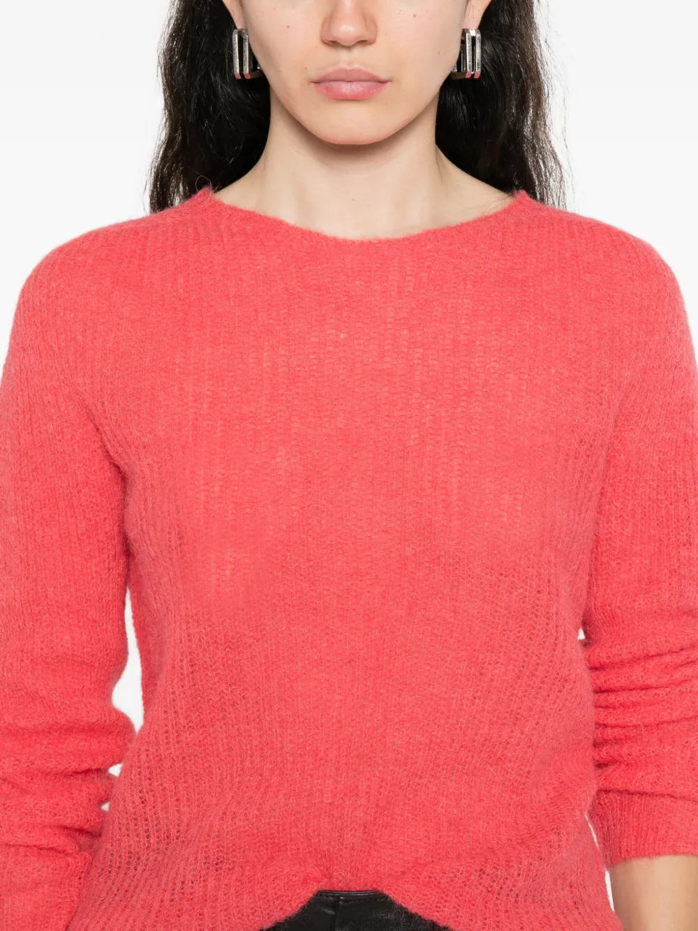 Emporio Armani Round-neck Sweater In Red