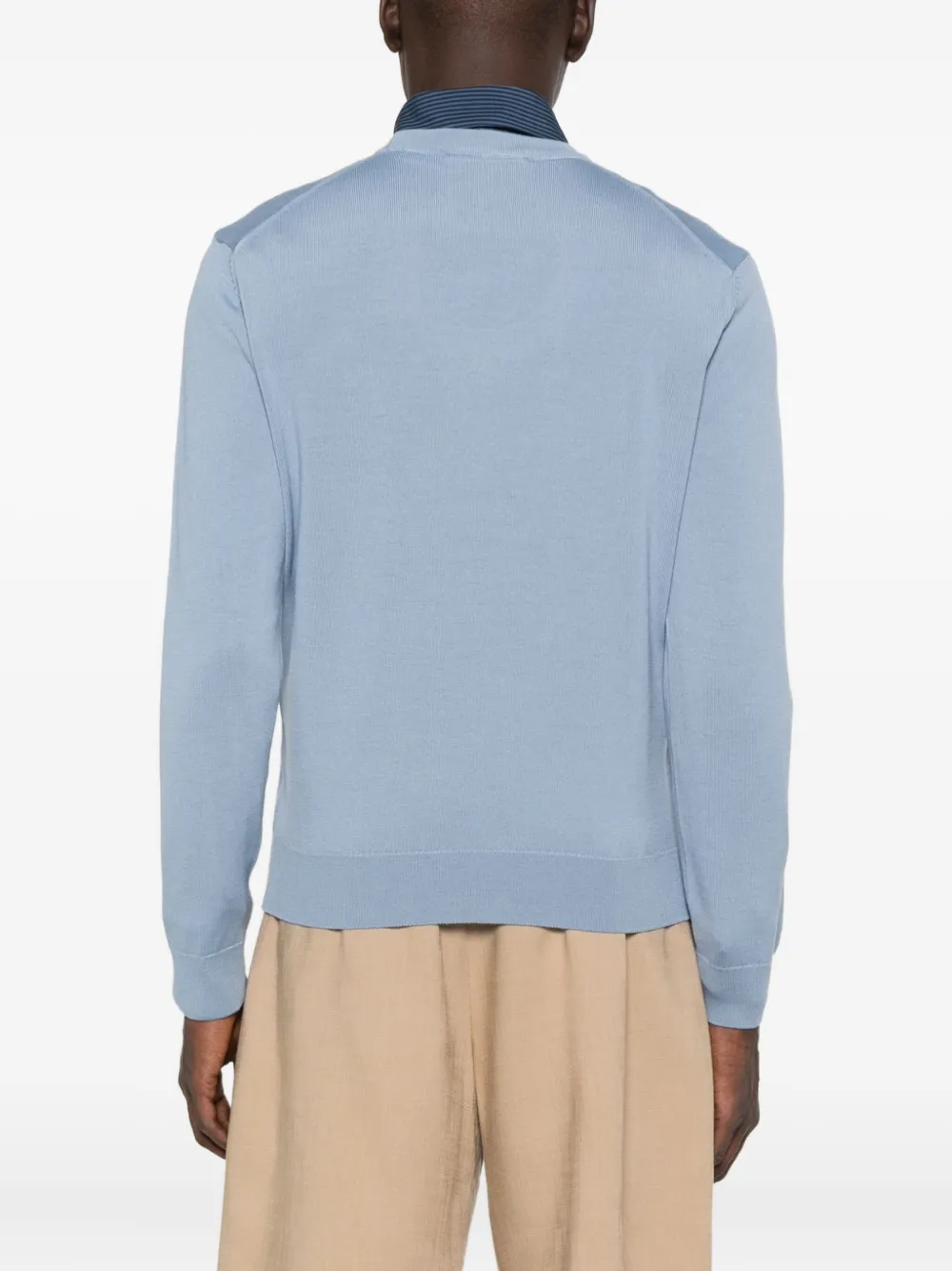 Maison Kitsuné Wollen trui met vossenkop Blauw