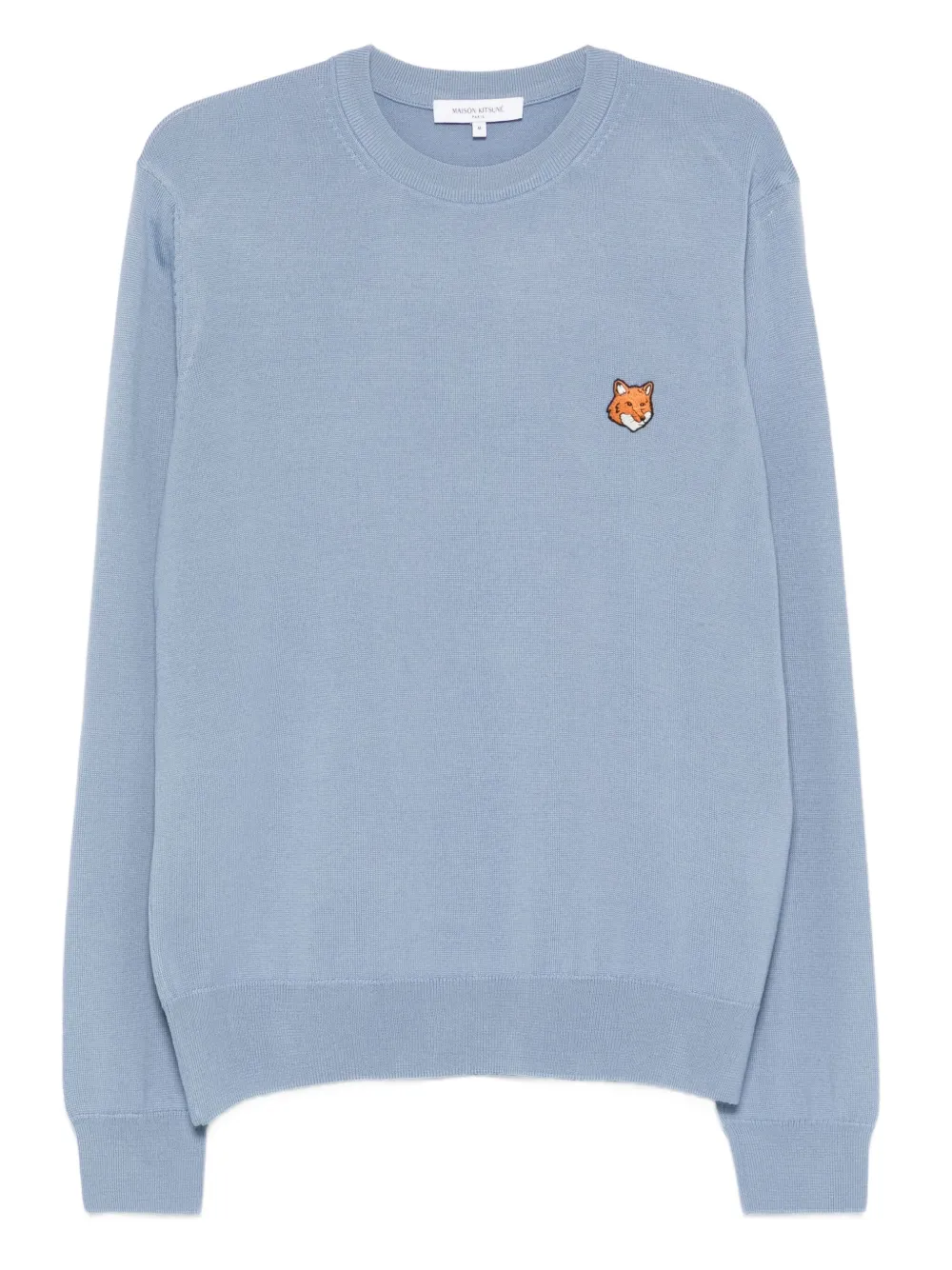 Maison Kitsuné Wollen trui met vossenkop Blauw