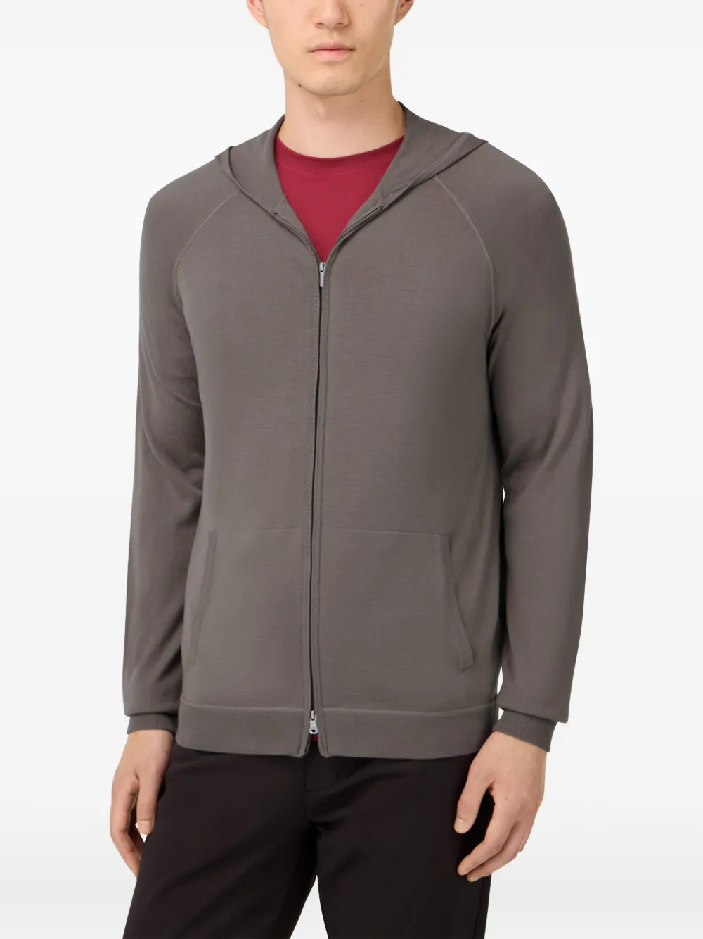 Boggi Milano Zip-up Hoodie In Gray