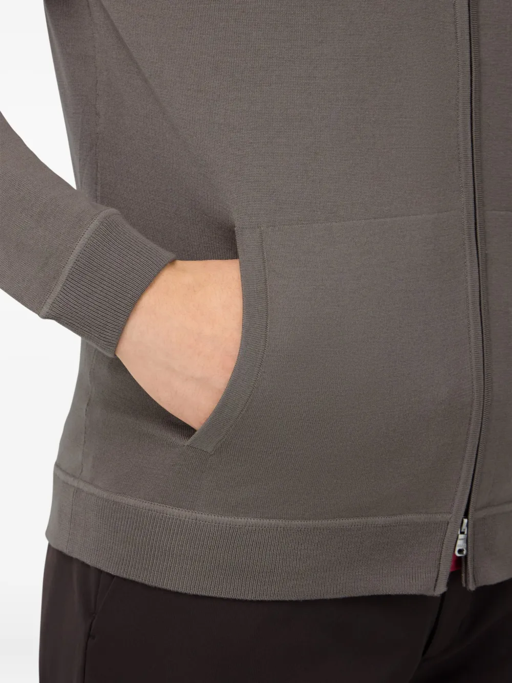 Boggi Milano Zip-up Hoodie In Gray