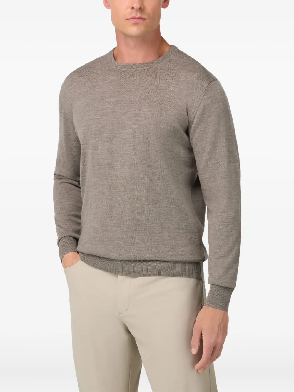 Boggi Milano Crew-neck Sweater In Brown