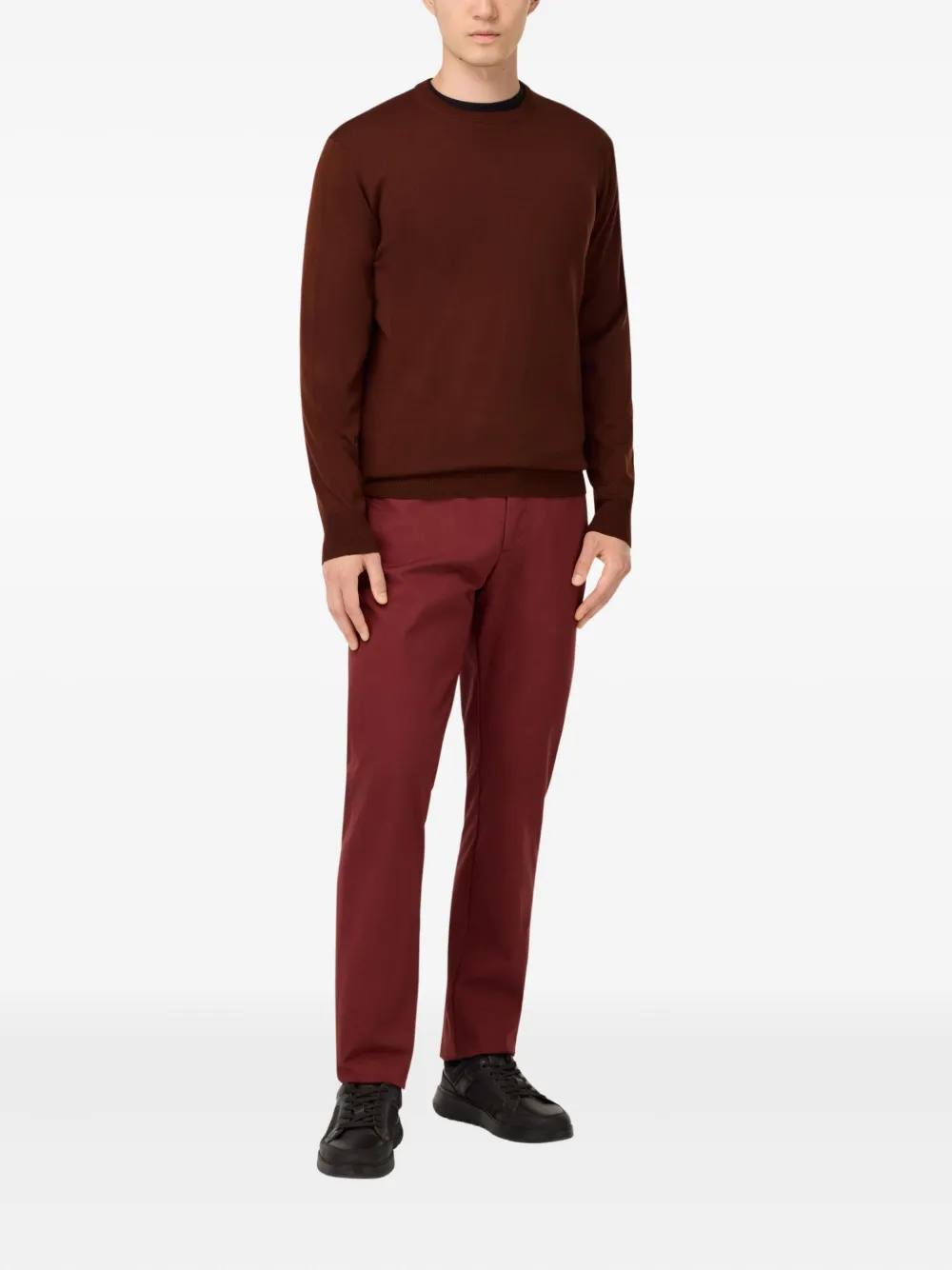 Boggi Milano Trui met ronde hals - Rood