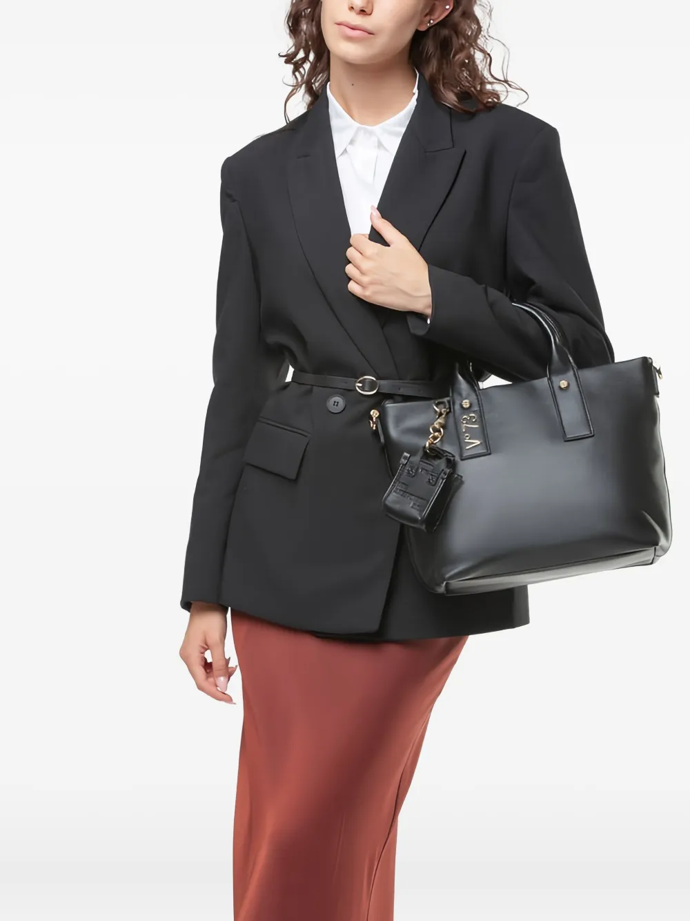 V°73 Matilda shopper met logo - Zwart