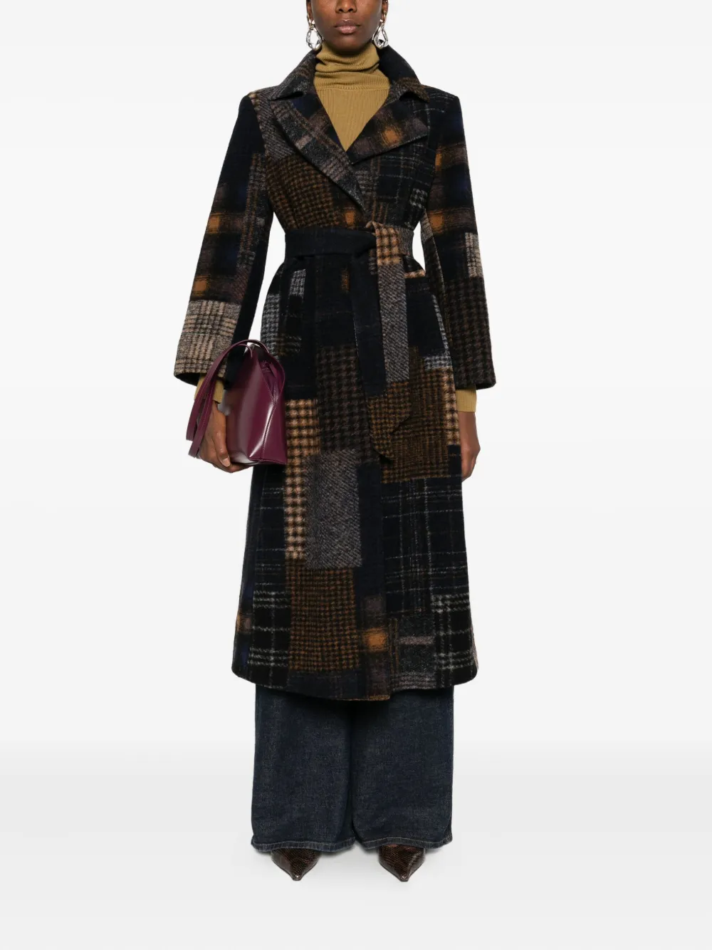 Bye patchwork belted coat | Single Breasted Coats | Image 2