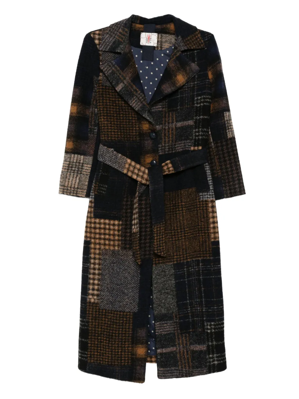 Bye patchwork belted coat | Brown | Image 1