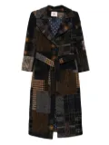 Bye patchwork belted coat - Brown
