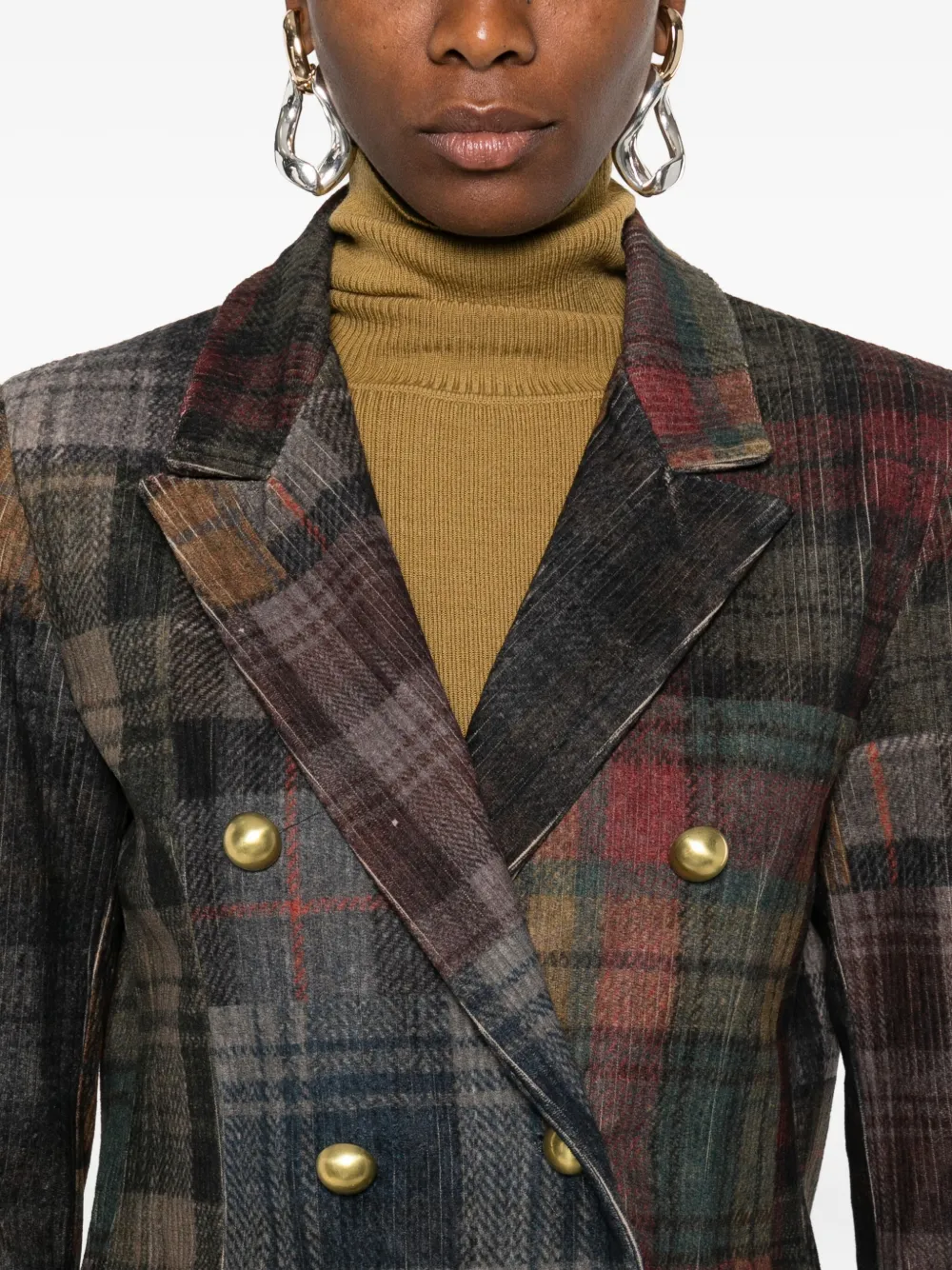 Bye Patchwork Design Double-breasted Jacket In Multi