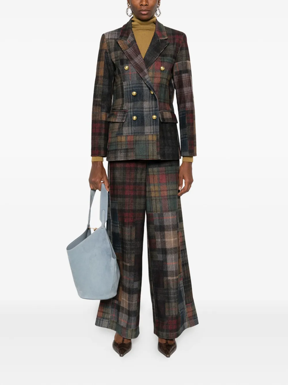 Bye Patchwork Design Double-breasted Jacket In Multi