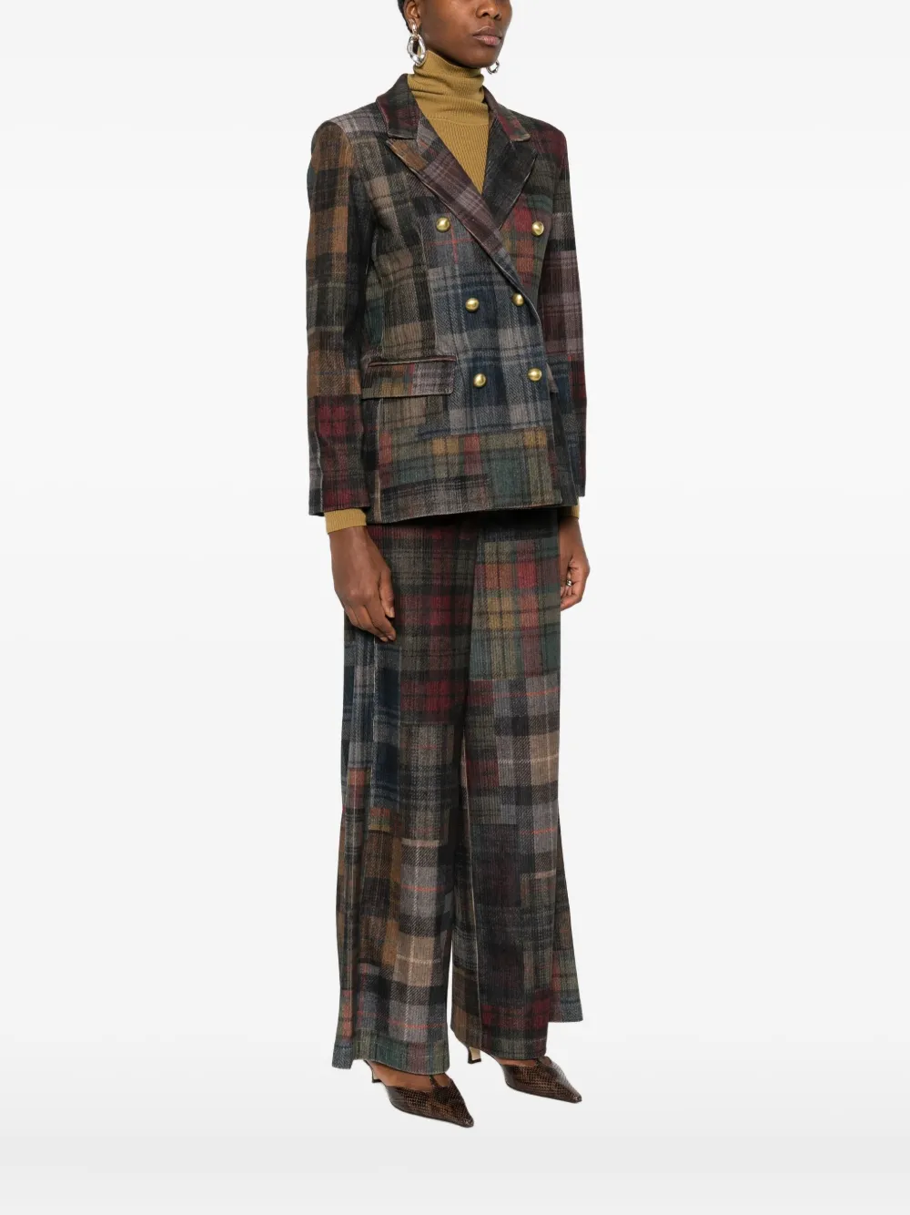 Bye Patchwork Design Double-breasted Jacket In Multi