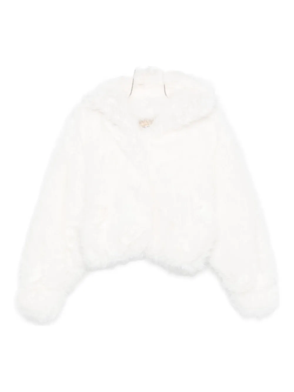 B&b Couture Hooded Faux-fur Jacket In White