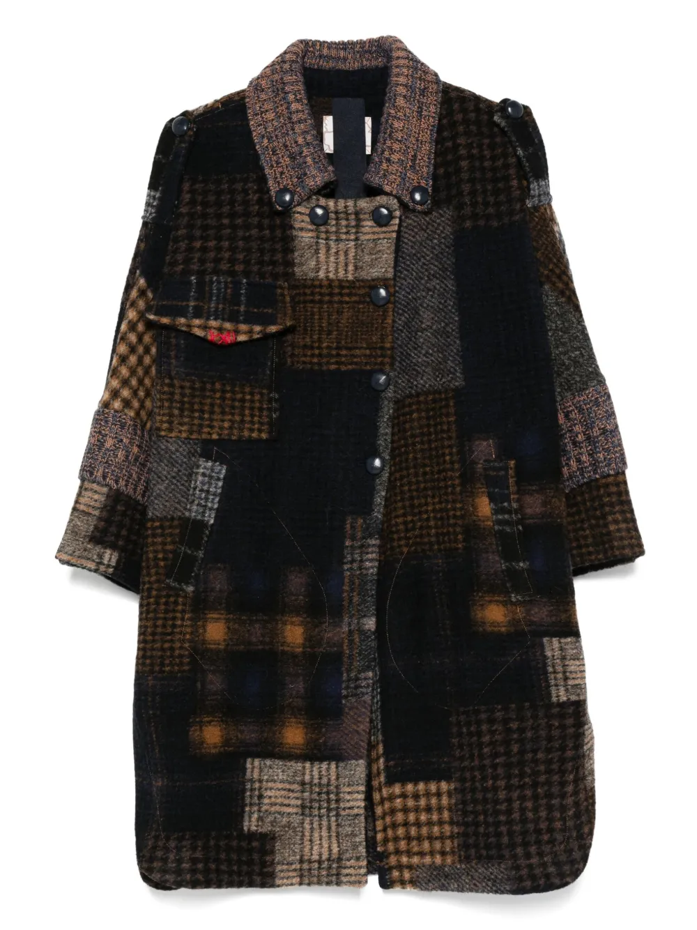 Bye patchwork coat | Brown | Image 1