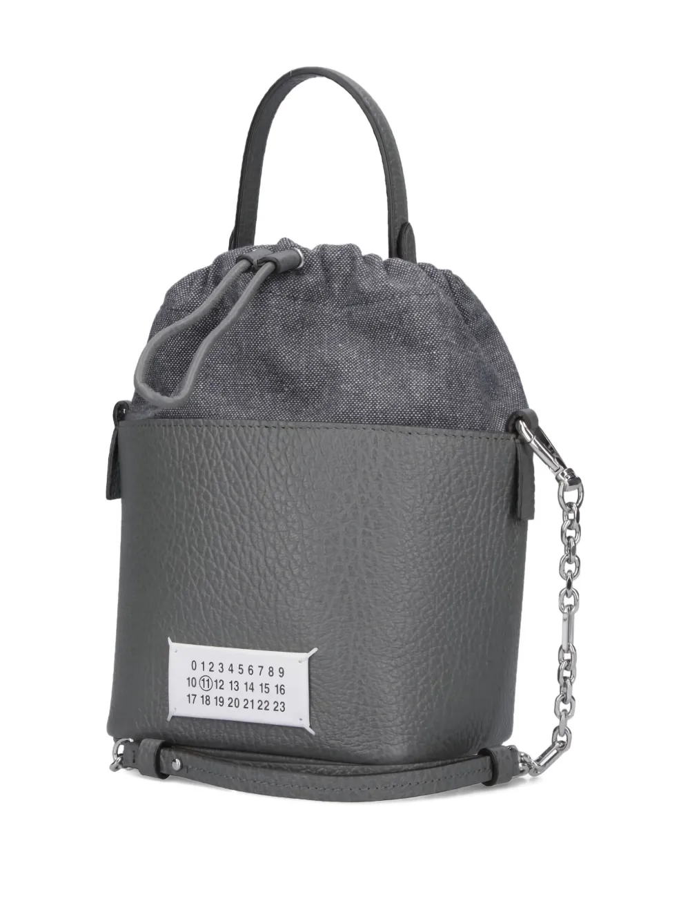 Maison Margiela 5AC drawstring leather bucket bag Grijs