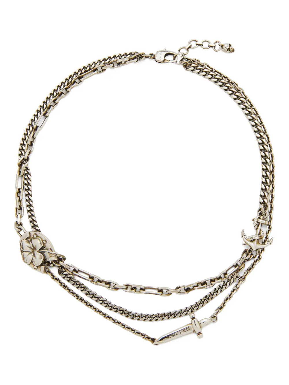 Alexander McQueen chain-link flower dagger necklace | Silver | Image 1