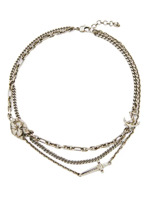 Alexander McQueen chain-link flower dagger necklace