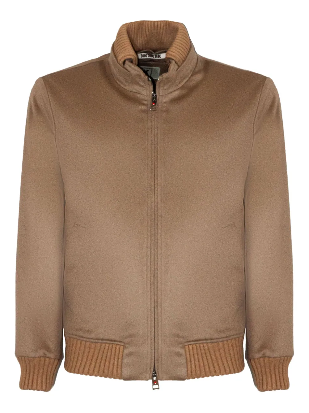 ribbed-cuff cashmere jacket