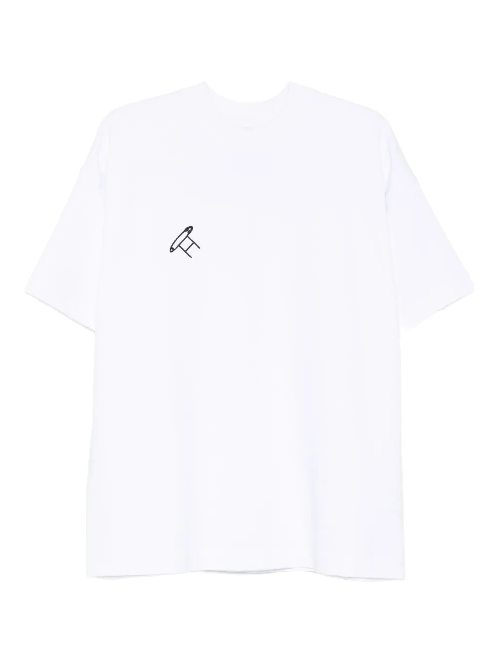 HAMZA safety pin embroidered t-shirt | White | Image 1