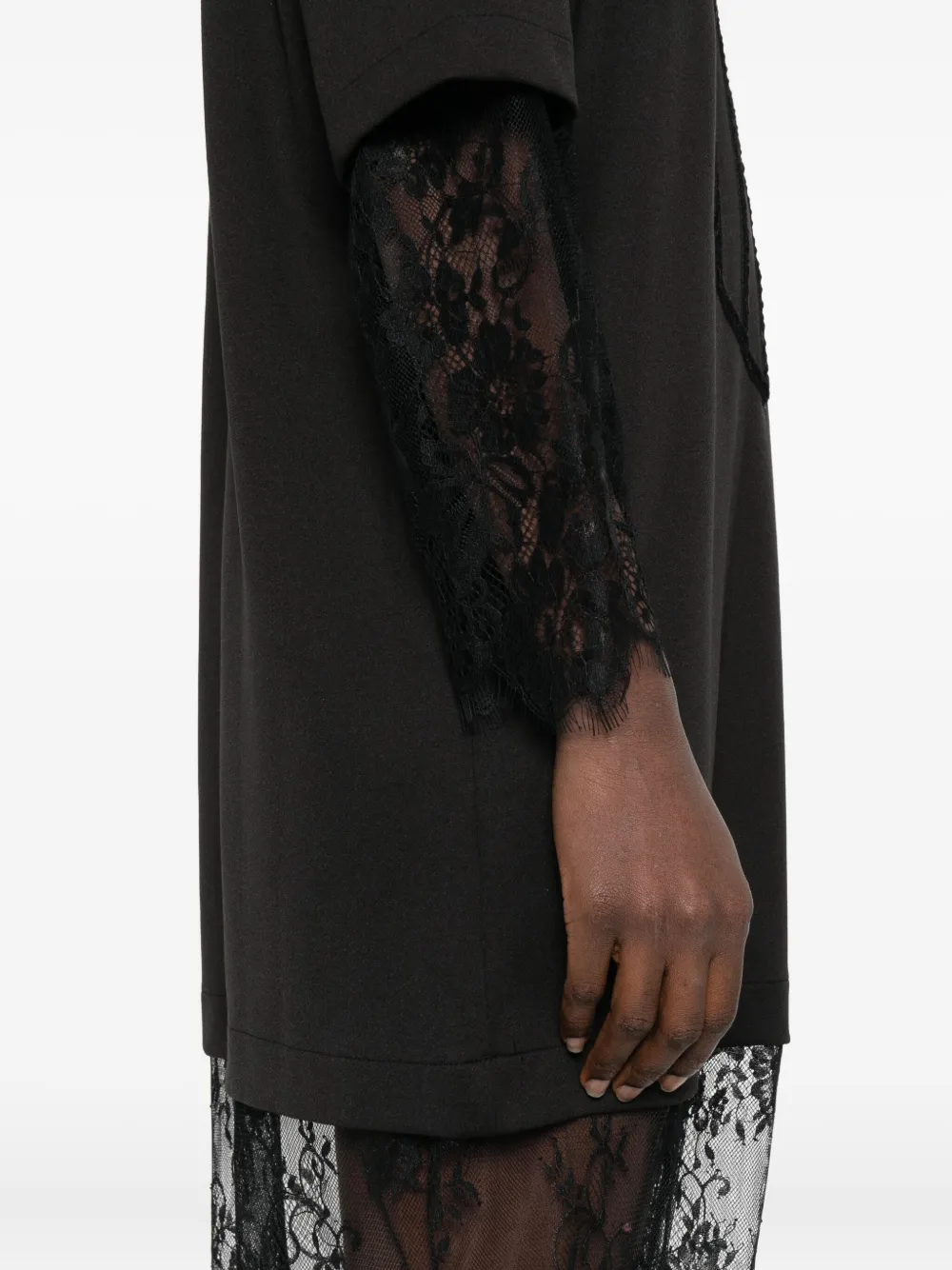 HAMZA Venice maxi-jurk met kant Zwart