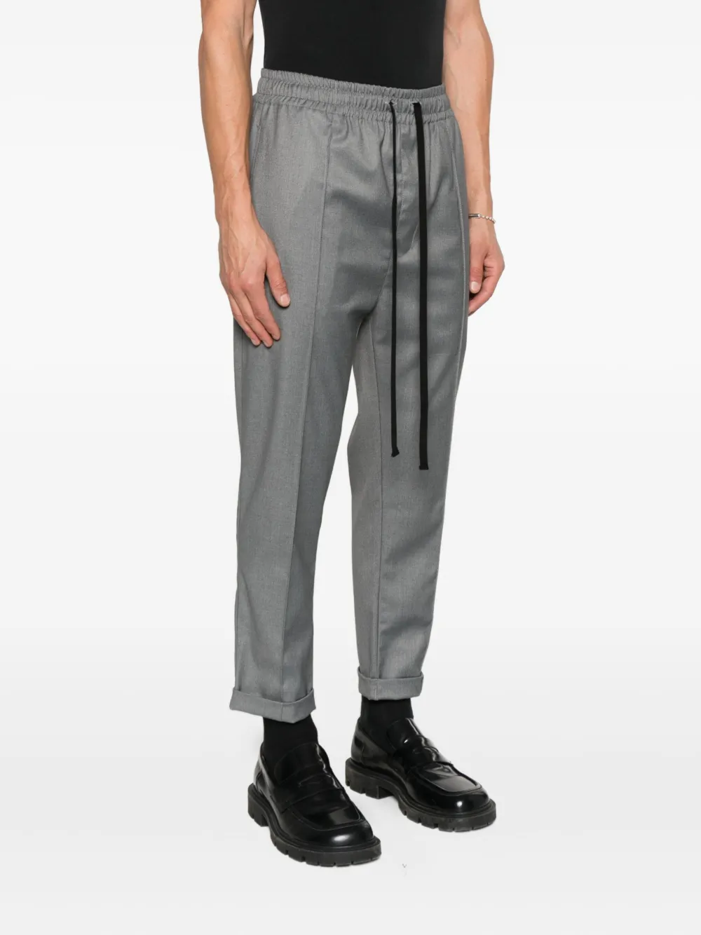 Hamza Drawstring Cuffed Trousers In Gray