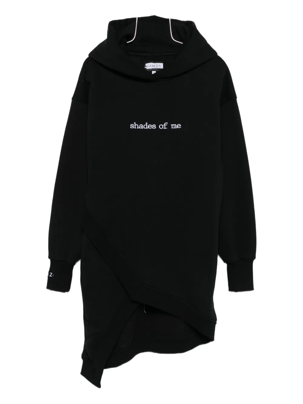 Hamza Asymmetric-hem Hoodie In Black