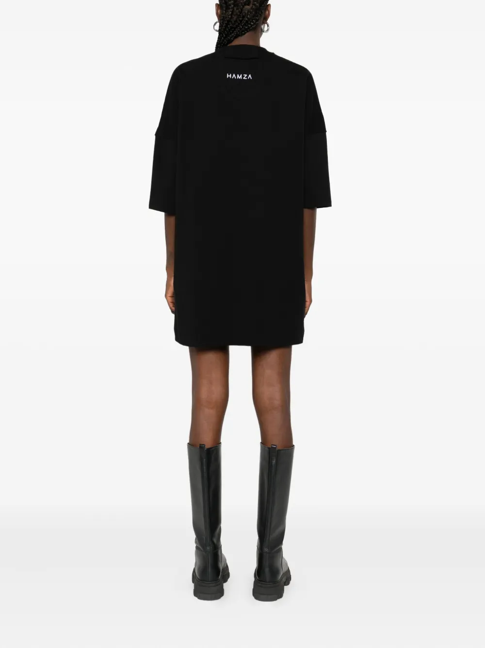 HAMZA T-shirt met korsetprint Zwart