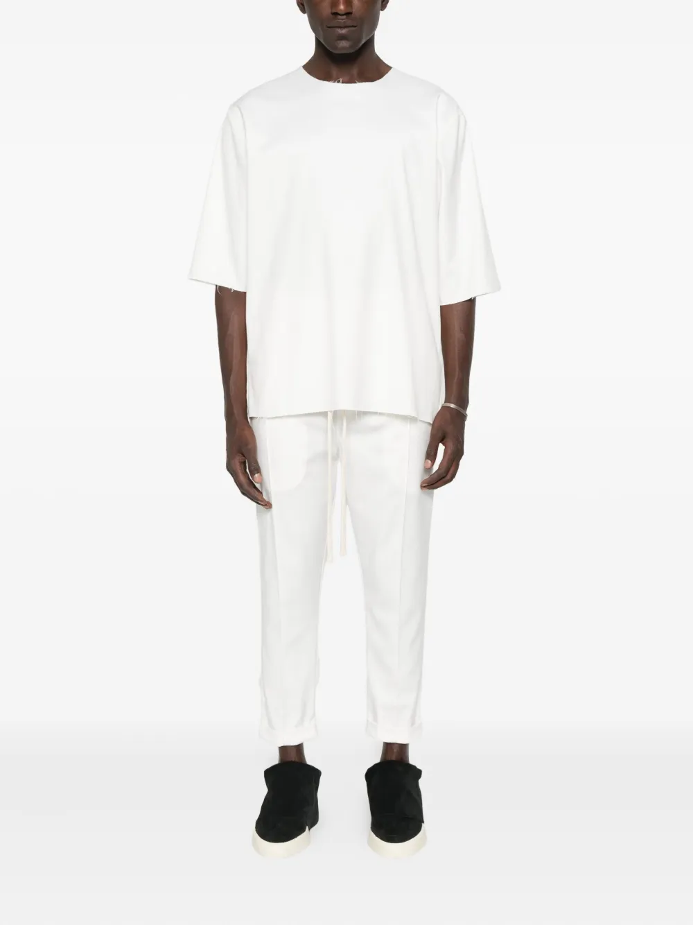 HAMZA drawstring-fastening trousers - Wit