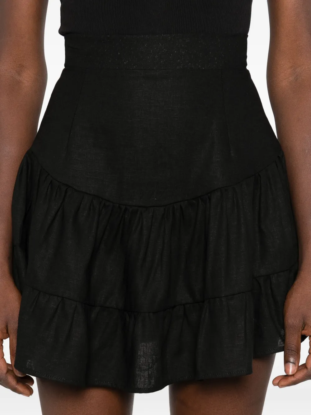 HAMZA Bali mini-rok met ruches Zwart