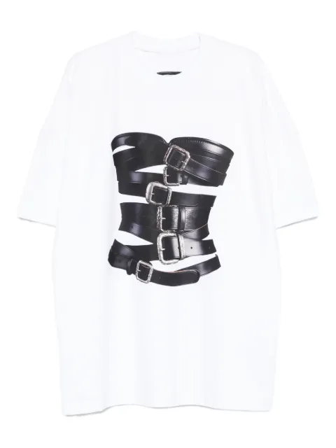 HAMZA corset-buckle print T-shirt