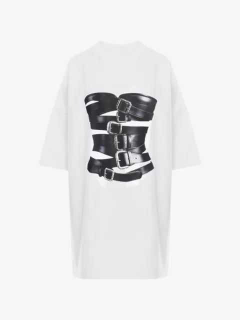 HAMZA playera con estampado de corset