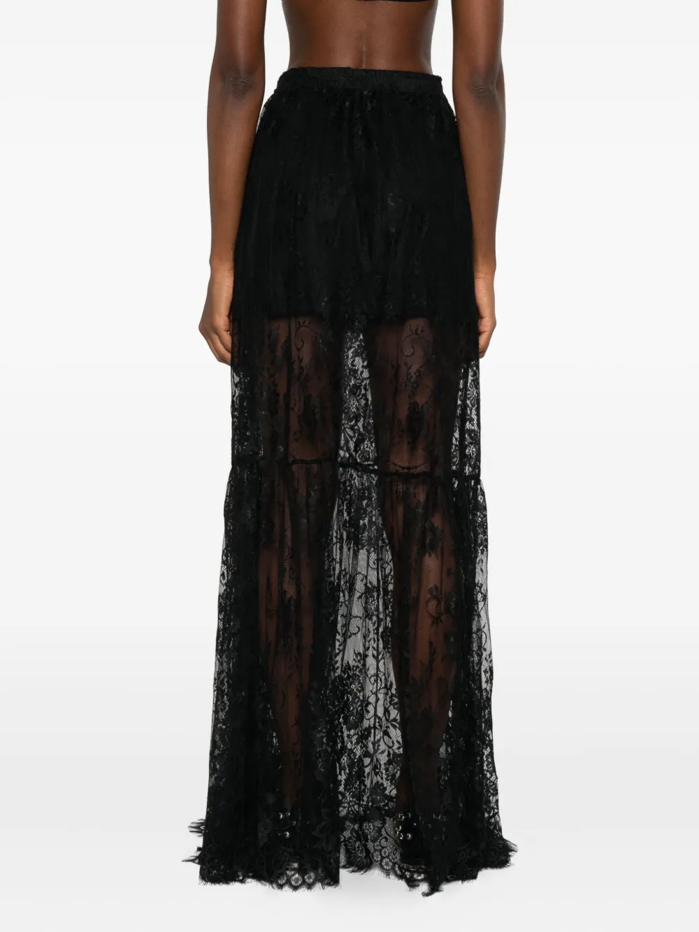 HAMZA Snowflake maxi-rok met kant Zwart
