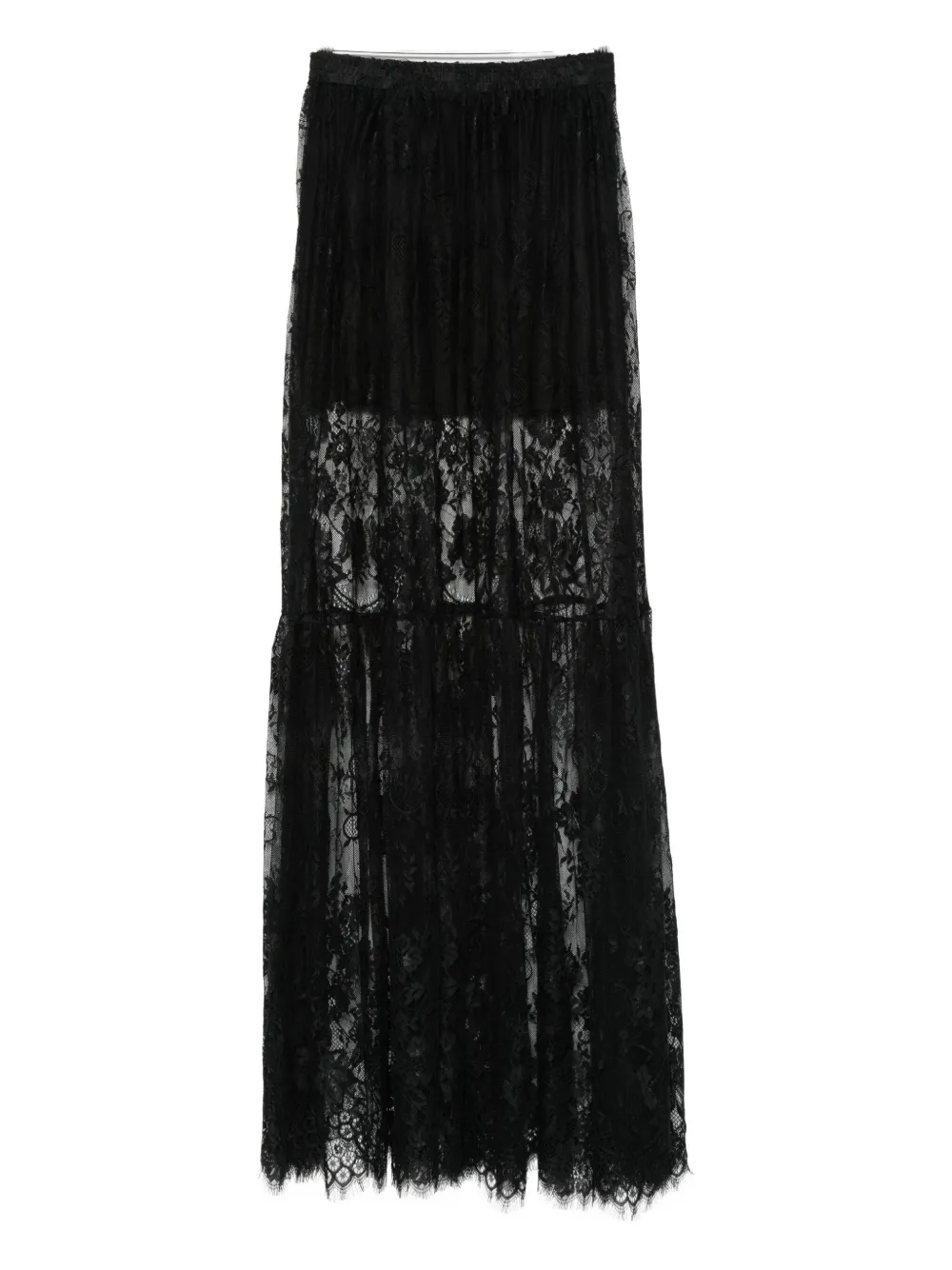 HAMZA Snowflake lace maxi skirt - Nero