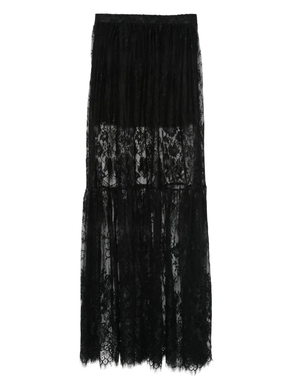 HAMZA Snowflake maxi-rok met kant Zwart